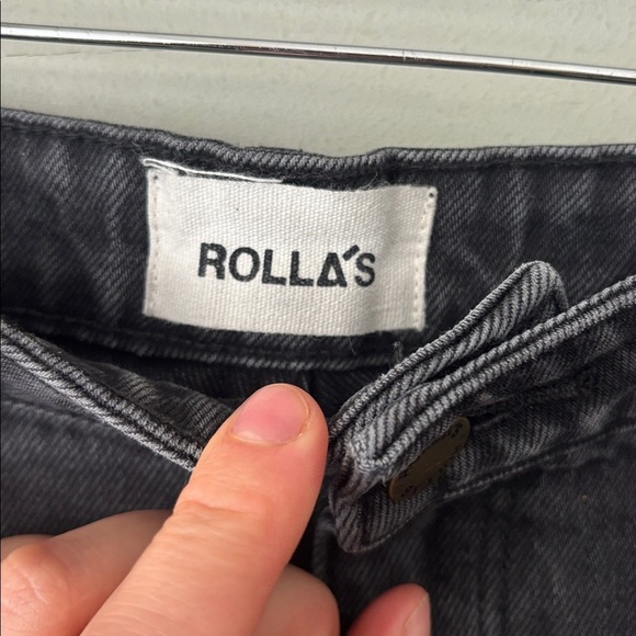 ROLLA'S Black Distressed Straight Leg Jeans - Picture 6 of 8